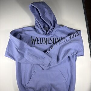 Wednesday Adams Pullover Sz Large Fire Will rain" Graphic hoodie Authentic